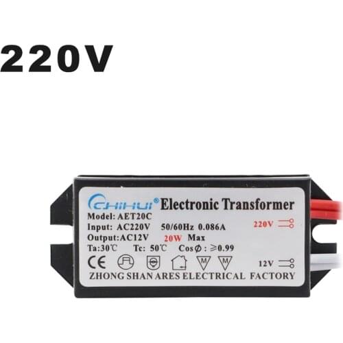 AC220V To AC12V LED driver 20W Electronic Transformer Power Supply For AC 12V MR16 G4 LED Light BeadLamp Bulbs Or Halogen