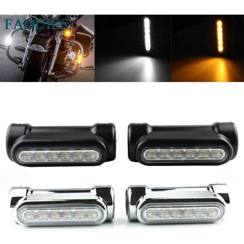 FADUIES Motorcycle Highway Bar Switchback Driving Light White turn Amber For Crash Bars Harley-Motorcycle Touring Bikes
