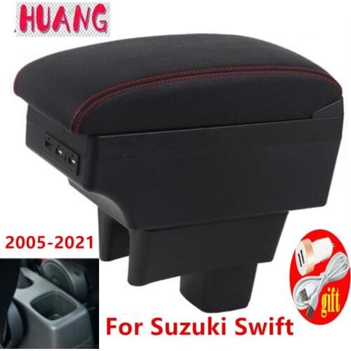 New Storage Box For Suzuki Swift 2005-2021 Armrest Center Centre Console box With USB LED lights