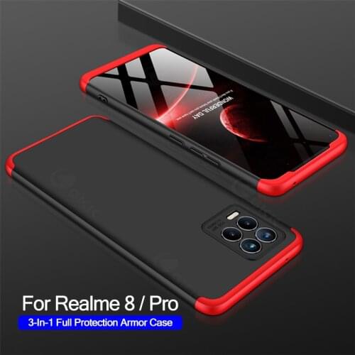 GKK 360 Full Protection Case For OPPO Realme 7 8 Pro Anti-knock Shockproof Hard Matte Cover For OPPO Realme 7 8 Pro Case Coque