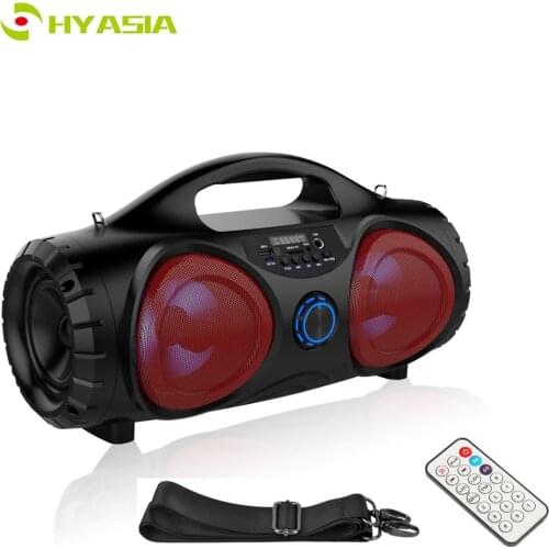 HYASIA LED Bluetooth Speaker Portable High Power FM Subwoofer Wireless Speakers PC Stereo Loudspeaker Support Karaoke AUX USB TF