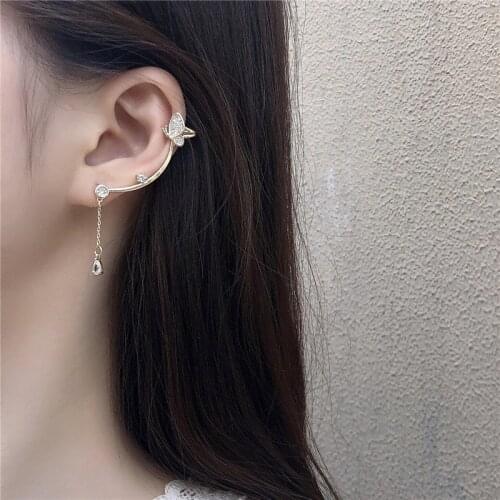 Korean sweet girl full Butterfly Earrings