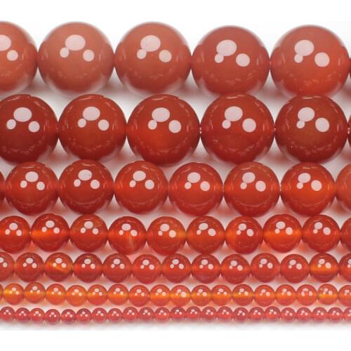 Natural Red Chalcedony agates 3-18mm Round Beads 15"/38cm, Wholesale For DIY Jewellery Free Shipping