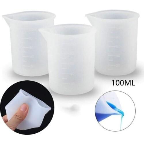 2 Pcs Washable Silica Gel Measuring Cup Durable Epoxy Resin Repackaging Cup Diy Crystal Glue Dispensing Tool
