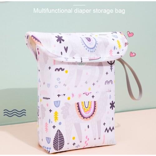 Multifunctional Baby Diaper Organizer Reusable Waterproof Fashion Prints Wet/Dry Bag Mummy Storage Bag Travel Nappy Bag
