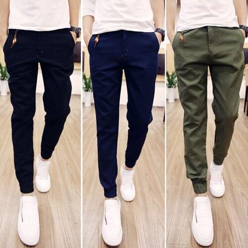 New design Fashion Men Pants High quality Cotton Men jogger pants Leisure Pants men Trousers size S-XXXL