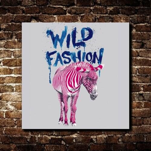 Zebra Sets Four 40*40CM Painting Decorative Painting Modern Simple Crystal Bedroom Living Room Mural Painting Illustration