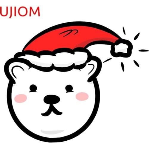 UJIOM Cartoon Wall Stickers Happy Christmas Polar Bear Sticker Bedroom Decorations Wallpaper Home Waterproof Room Decor Decals