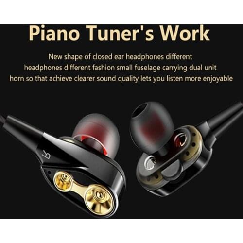 In-Ear Earbud Headphones With High Definition Dual Dynamic Driver High-fidelity Audio Deep Bass DJ HiFi Headset Holiday Gift