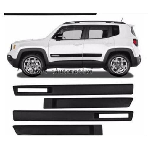 New ABS Body Side Moulding Door Cover Trim Kit Molding Protector Car Styling Mouldings for Jeep Renegade 2015 2016 2017 2018