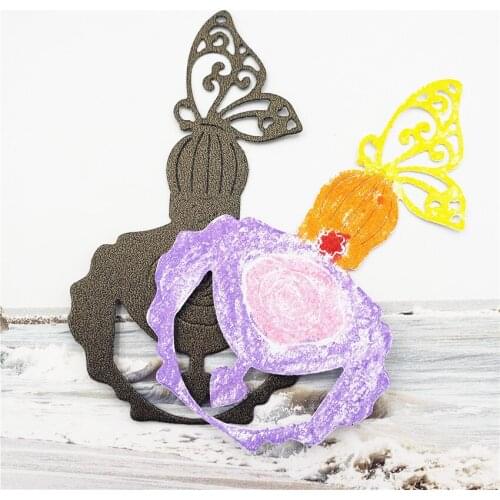 Butterfly Perfume Bottle Metal Cut Die Stencils Craft Embossing Knife Mold For Scrapbooking Handcrafts Metal Cutting Dies