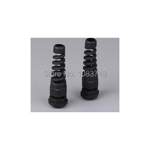 PG13.5 black plastic flex spiral cable gland cable joint waterproof cable gland IP68.CE.ROHS
