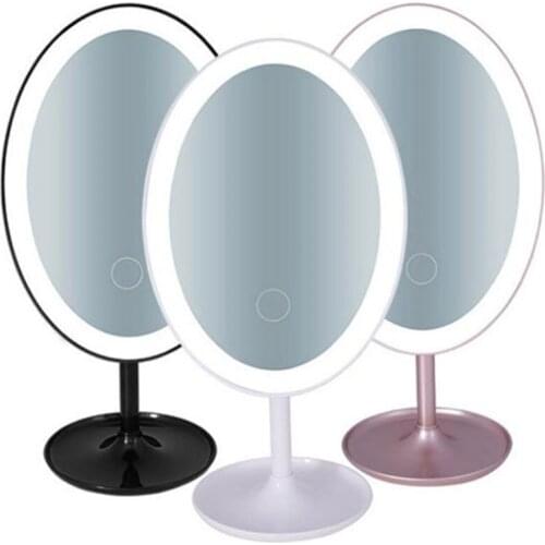 Tricolor Light Adjustable Light and Rechargeable LED Light Makeup Mirror Vanity Lamp Cosmetic Mirror Dressing Table Lighting