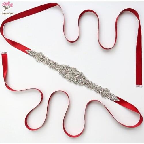Popodion rhinestone belt wedding belt bridal belts wedding girdle party dress accessories WAS10131