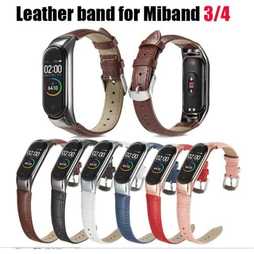Genuine Leather For Xiaomi mi band 3/4 band Watch strap Replacement For Mi Band 4 wristband watches bands belt Smart Accessories