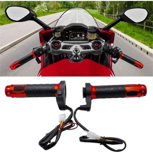 7/8" Motorcycle Handle Grips Electric Heated Modified Thermostat Throttle Handlebar Grip for Honda Yamaha Suzuki Motorbike Grips