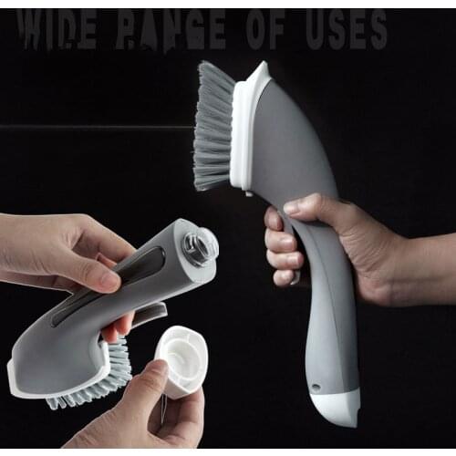Long Handle Pot Brush Dish Bowl Washing Cleaning Brush Soap Dispenser Kitchen Sink Scrubber Automatic Sponge Dishwasher Brush
