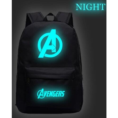 2021 Disney Reflected Light At Night Schoolbag Marvel Avengers Hero Backpack Black Cute Cartoon Breathable Student Schoolbag