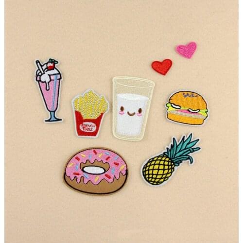 Random Mixed Assorted Cute pipeapple Cartoon Iron On Embroidered Patches For Kids Clothes Fabric Stickers Applique Sewing