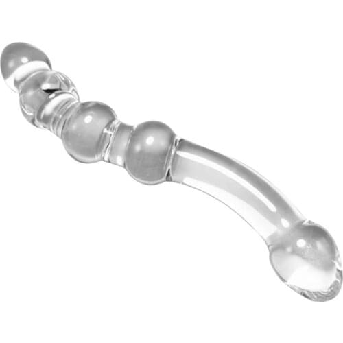 Glass Dildo Artificial Penis Crystal Anal Bead Butt Plug Prostate Massage Mastu