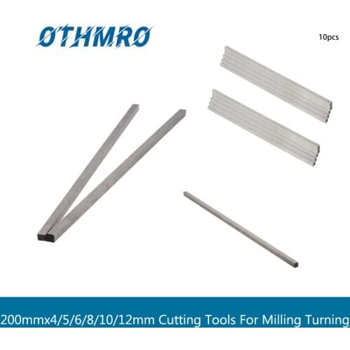 2/10pcs Lathe CNC HSS Square Cutting Tool Bits Bar Length 200mm x4/5/6/8/10/12mm Width/Height Cutting Tools For Milling Turning
