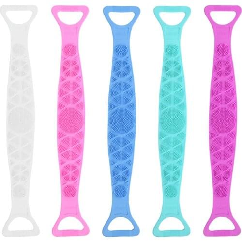 Rubbing Back Exfoliating Body Massage Shower Pads Silicone Bath Scrubber Towels for Bathroom Accessories Cleaning Tool