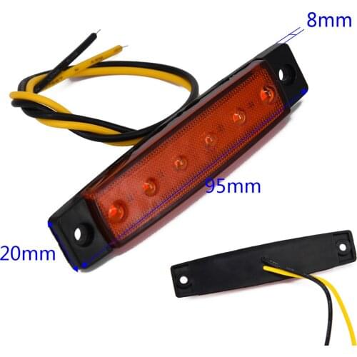 2Pcs 6LED Truck Car Trailer Rear Tail Light Stop Waterproof Durable Indicator Lamp Taillight Turn Signal Lamp Car Accessories