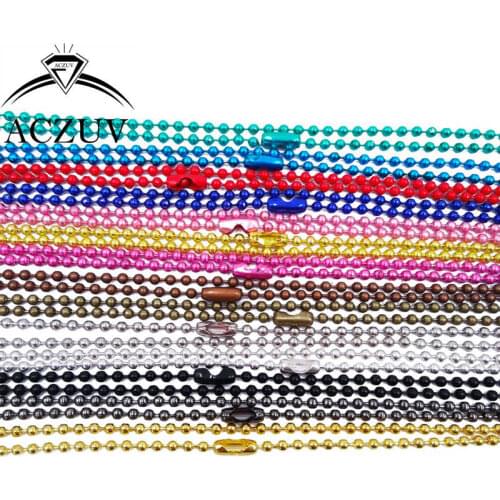 120Pcs 2.4mm Ball Bead 40cm to 80cm Ball Chain Metal Necklace Chains with Clasp Findings for Pednant Jewelry Making Accessories