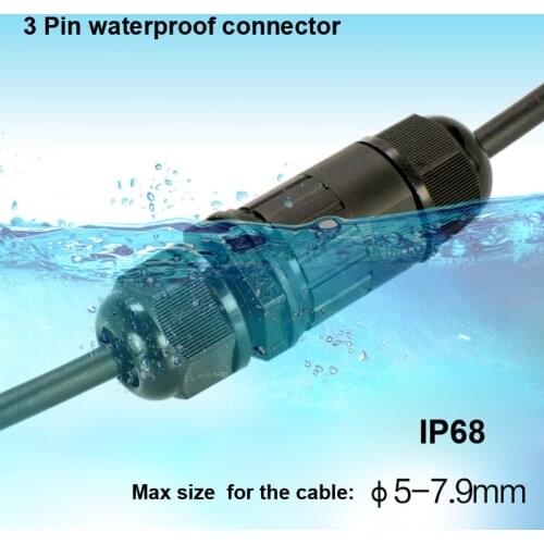 2 Pin IP68 Waterproof Connector I type Cable Connector Industrial Power Cable Wire Connector free shipping