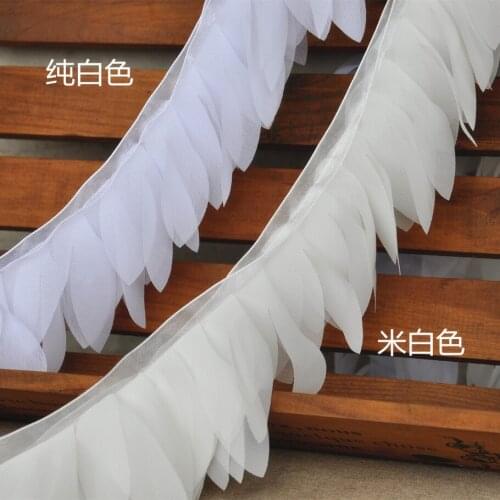 3 Yard/Lot 15 Colors DIY handmade leaves chiffon lace trim bride wedding hair decoration straps clothes accessories lace fabric