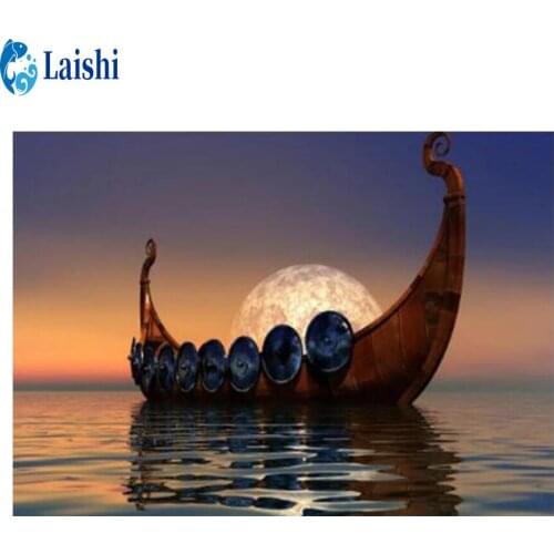 5D Diamond Painting Abstract sunset at sea full round Diamond Embroidery Cross Stitch Kit Mosaic Picture Gift Bedroom Decoration