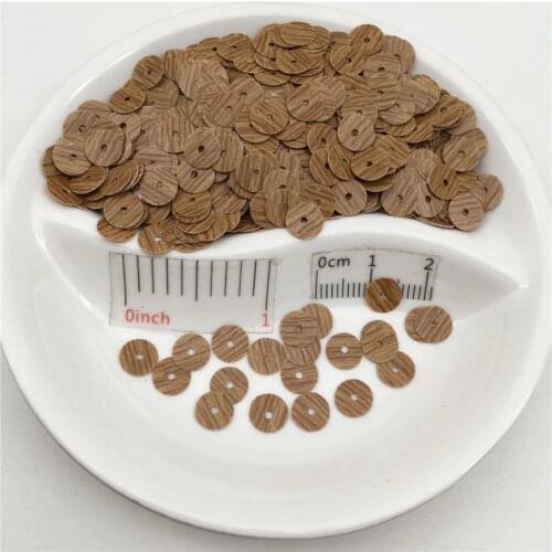 6mm Grain Brown Flat Round Loose Sequin Paillette Sewing Wedding Craft, Kids DIY Garment Accessory wholesale