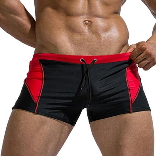 80% Hot Sales!!! Beach Shorts Quick Dry Slim Nylon Stitching Color Men Swim Trunks for Surfing