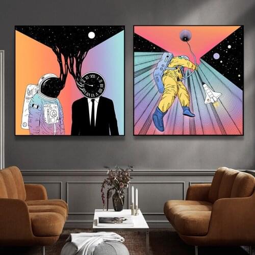 Astronaut Canvas Painting Steampunk Industrial Wind Wall Art Picture Living Room Bedroom Bar Cafe Home Decoration