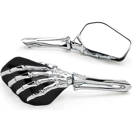Brand NEW Black/Chrome Custom Motorcycle Skeleton Bone Mirrors For Victory Cross Roads Jackpot