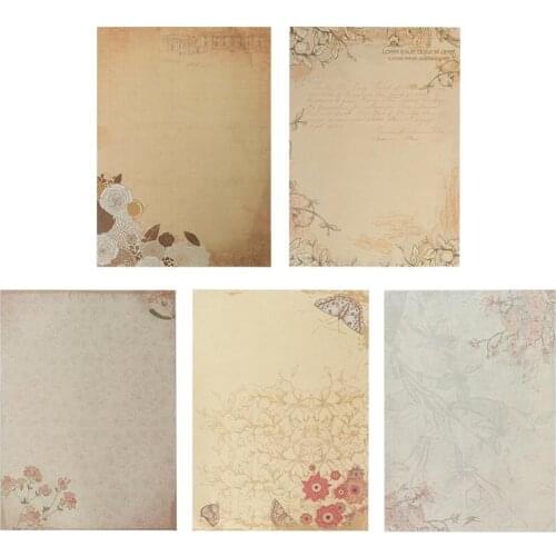 5 Pack of 10pcs Assorted Color Letter Paper Vintage Writing Stationery Paper Letter Writing Papers