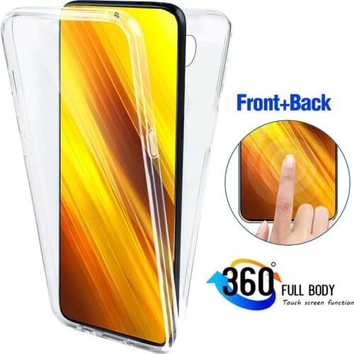 Pocox3 nfs case 360 degree protective shell covers for xiaomi poco m3 m 3 x3 x 3 3x nfc clear tpu soft silicone shckproof coque