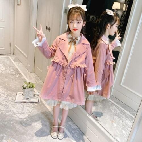 Girls Babys Kids Windbreaker Coat Jacket Outwear 2021 Sweet Spring Autumn Overcoat Top Cardigan Party Outdoor Childrens Clothi