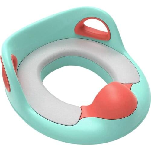 Childrens Toilet Training Seat with Splash Cover, Childrens Toilet with Armrests, Childrens Toilet, Green and Orange
