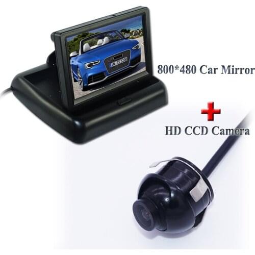 FOR all cars as for Hummer for Aston for Martin ect CCD car rear and front camera +LCD screen 4.3"foltable car display monitor