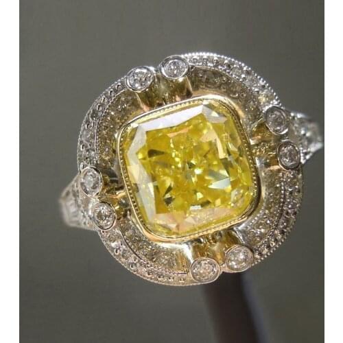 JK Elegant Women Wedding Band Jewelry Ring Bright-colored Zircon Anniversary Party Fancy Gift Love Female Rings Hot Dropship