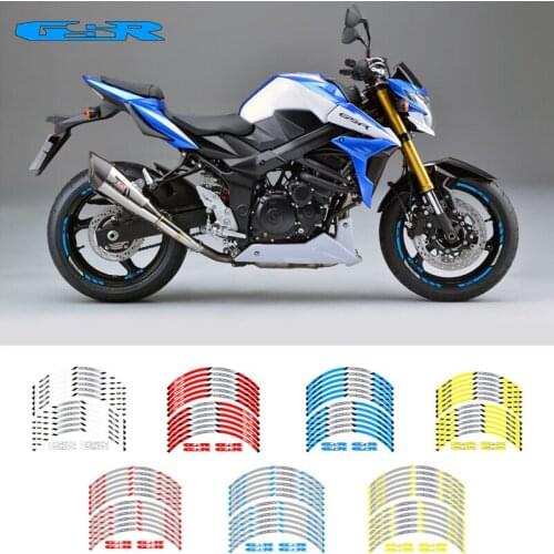 Hot sell New Motorcycle wheel sticker 12Pcs Thick Edge Outer Rim Sticker Stripe Wheel Decals For SUZUKI GSR