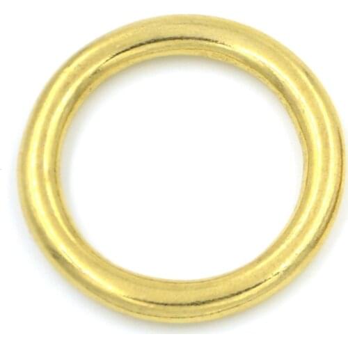5pcs 16mm Solid Brass O Rings of leather Accessory Cast High Quality Carft Strap Round DIY