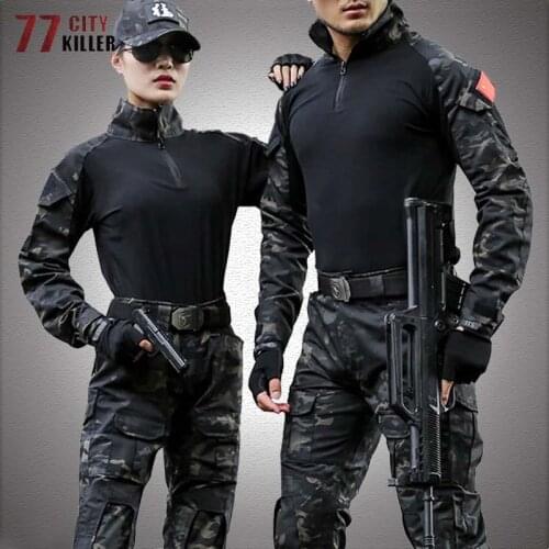 Military Uniform Sets Tactical Camouflage Clothes Suit Men US Army Clothing Women Airsoft Military Combat Shirt Camo Cargo Pants