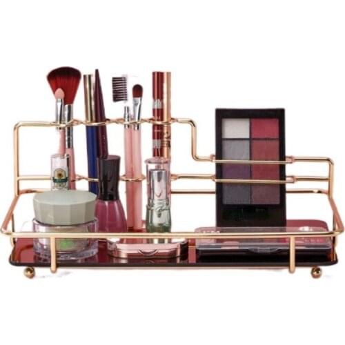 Creative Slightly Luxury Cosmetics Storage Rack Bathroom Desktop Toothbrush Facial Cleanser Cosmetics Box Organizing Shelf