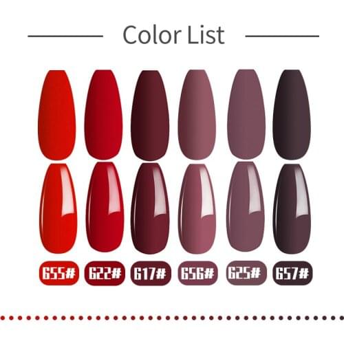 FRANCHESKA Nail Polish Red Series Polish All For Manicure Nails Art Semi Permanent Gel UV LED Soff Off Hybrid Varnishes TSLM2