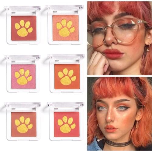 Monochrome Paw Print Blush Powder Brighten Oil Control Natural Waterproof Contour Shadow Long Lasting Blush TSLM2