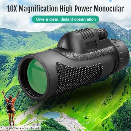 10X Magnification High Power Monocular Compact Waterproof Monocular Telescope FMC BAK4 Prism for Bird Watching Travelling