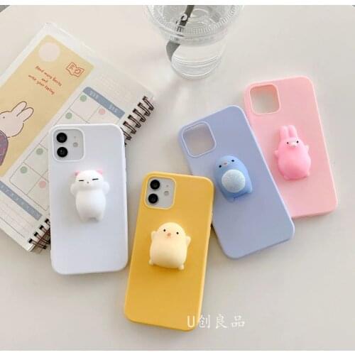 Release Pressure Cartoon 3D Soft Phone Case For iPhone 11 Pro Max 12 Mini SE 2020 7 8 Plus 6 6s X XS Max XR