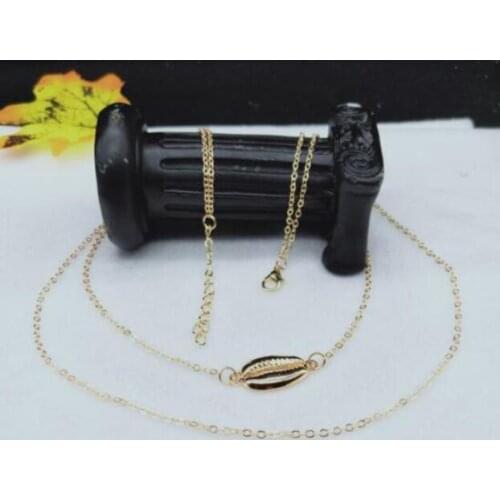 N096 Europe Vintage Trendy Double layer chain article necklace alloy shell necklace Female jewelry accessories